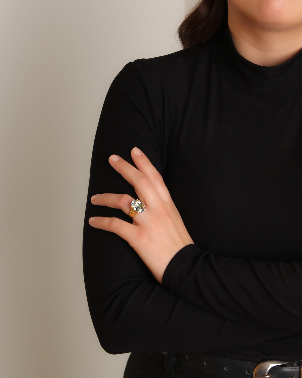 Aquamarine and Diamond Ring