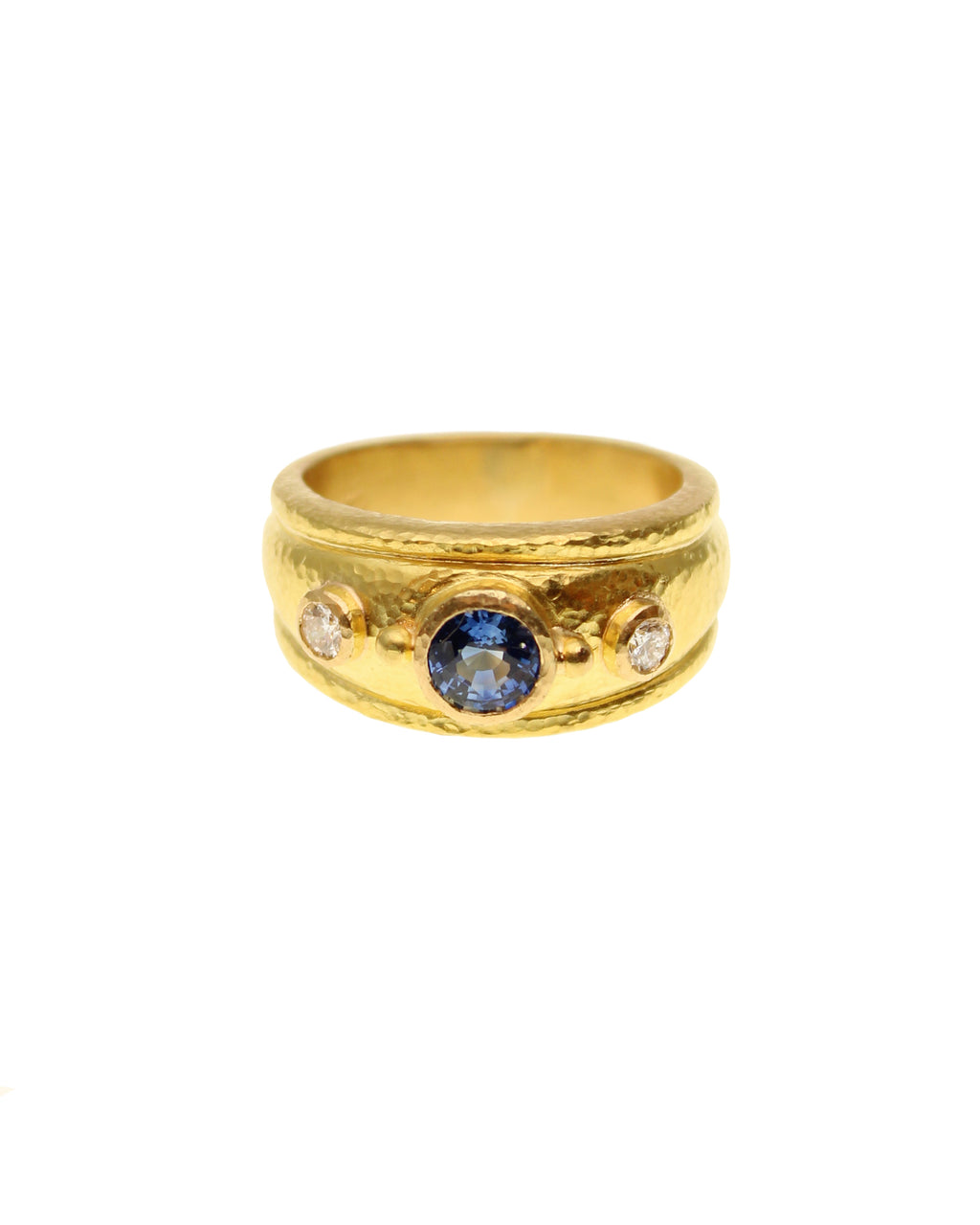 Blue Sapphire and Diamond Ring