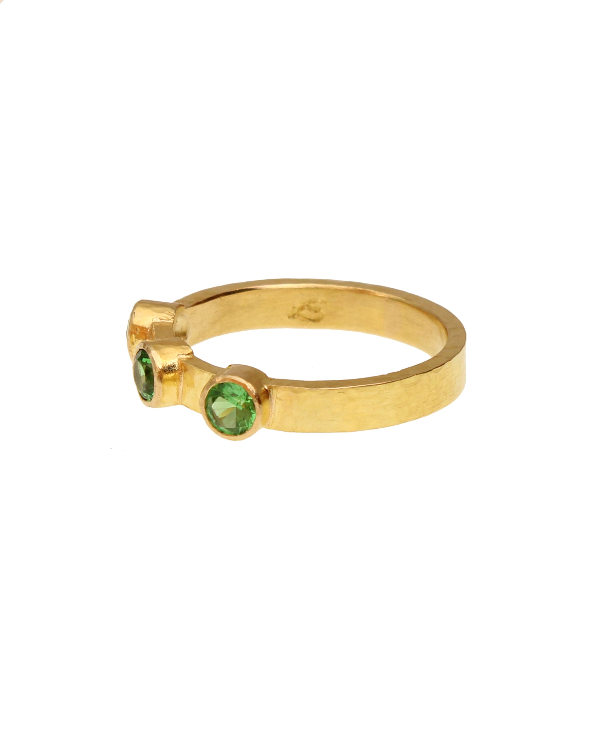 Tsavorite Flat Ribbon Stack Ring