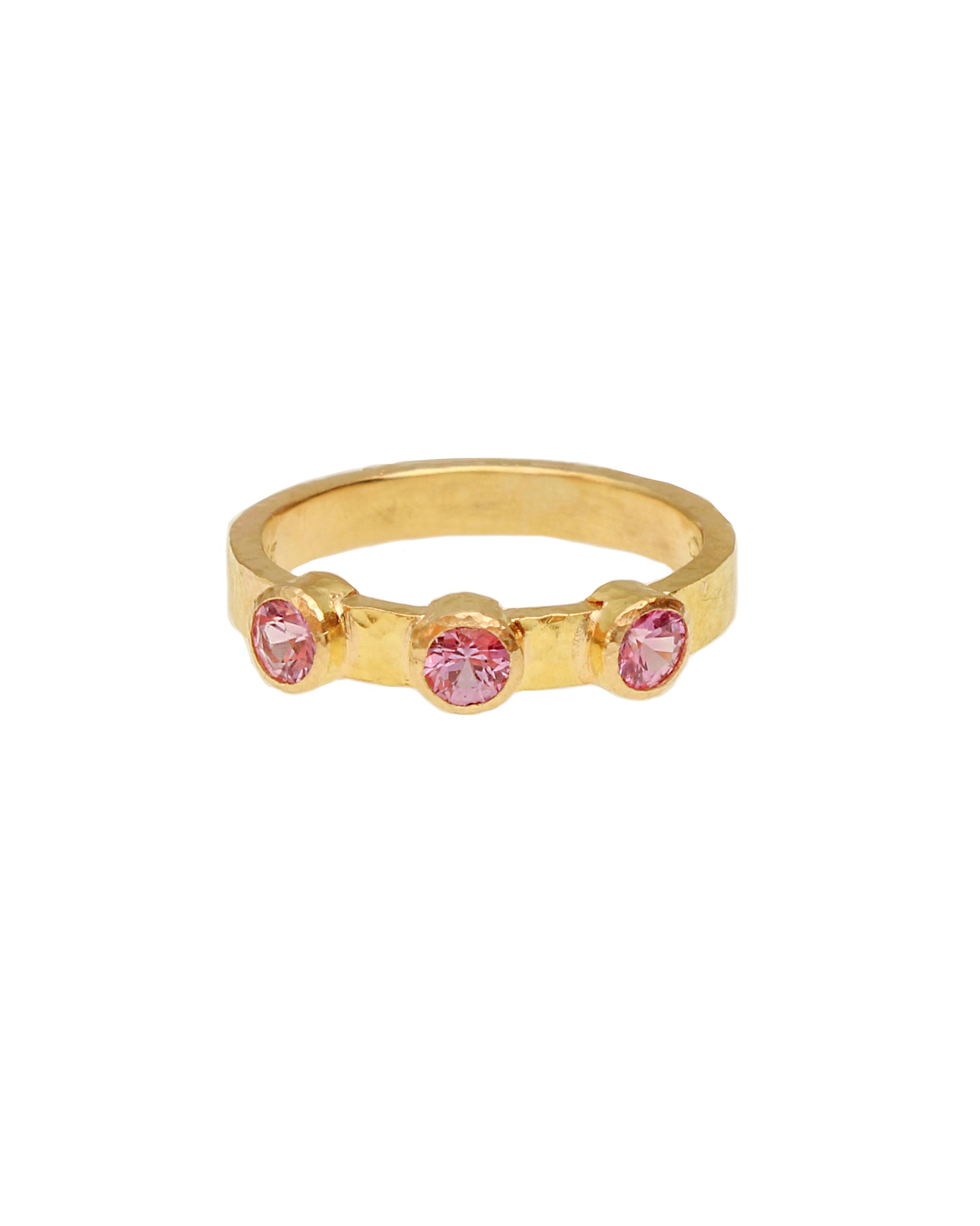 Pink Sapphire Flat Ribbon Stack Ring