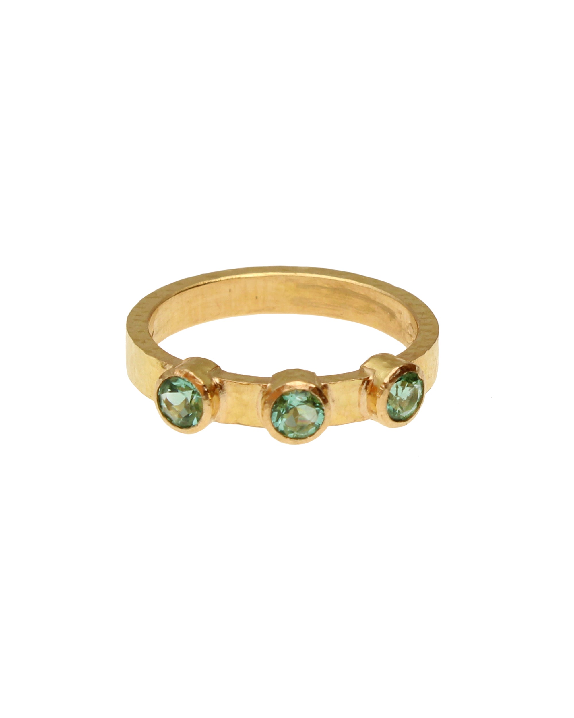 Mint Tourmaline Flat Ribbon Stack Ring