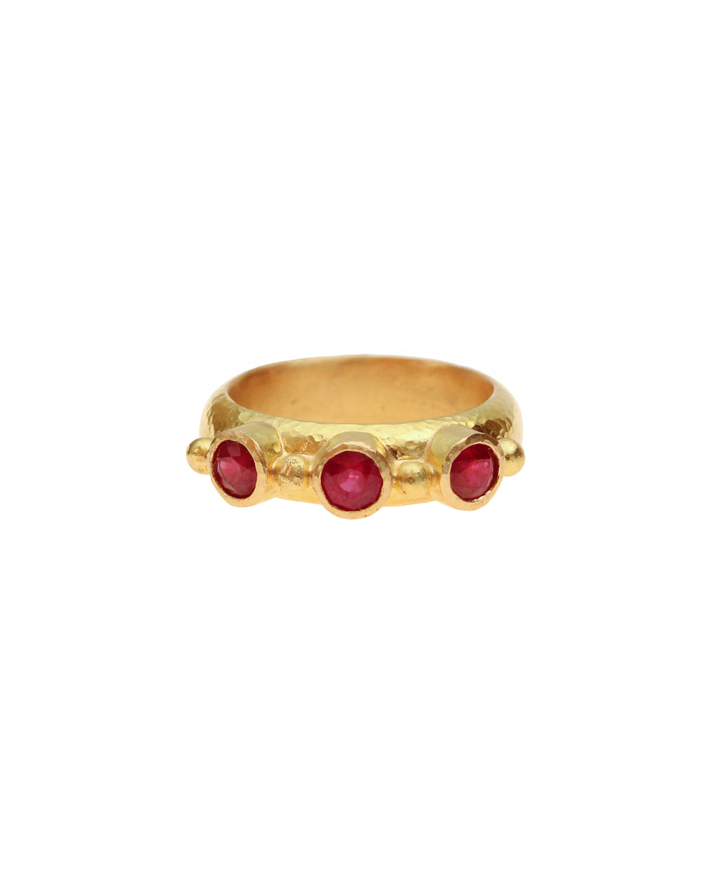 Faceted Ruby Stack Ring