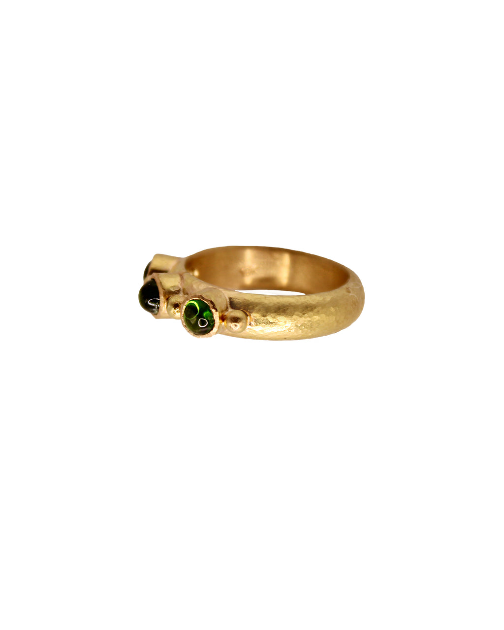 Tsavorite with Gold Dots Stack Ring