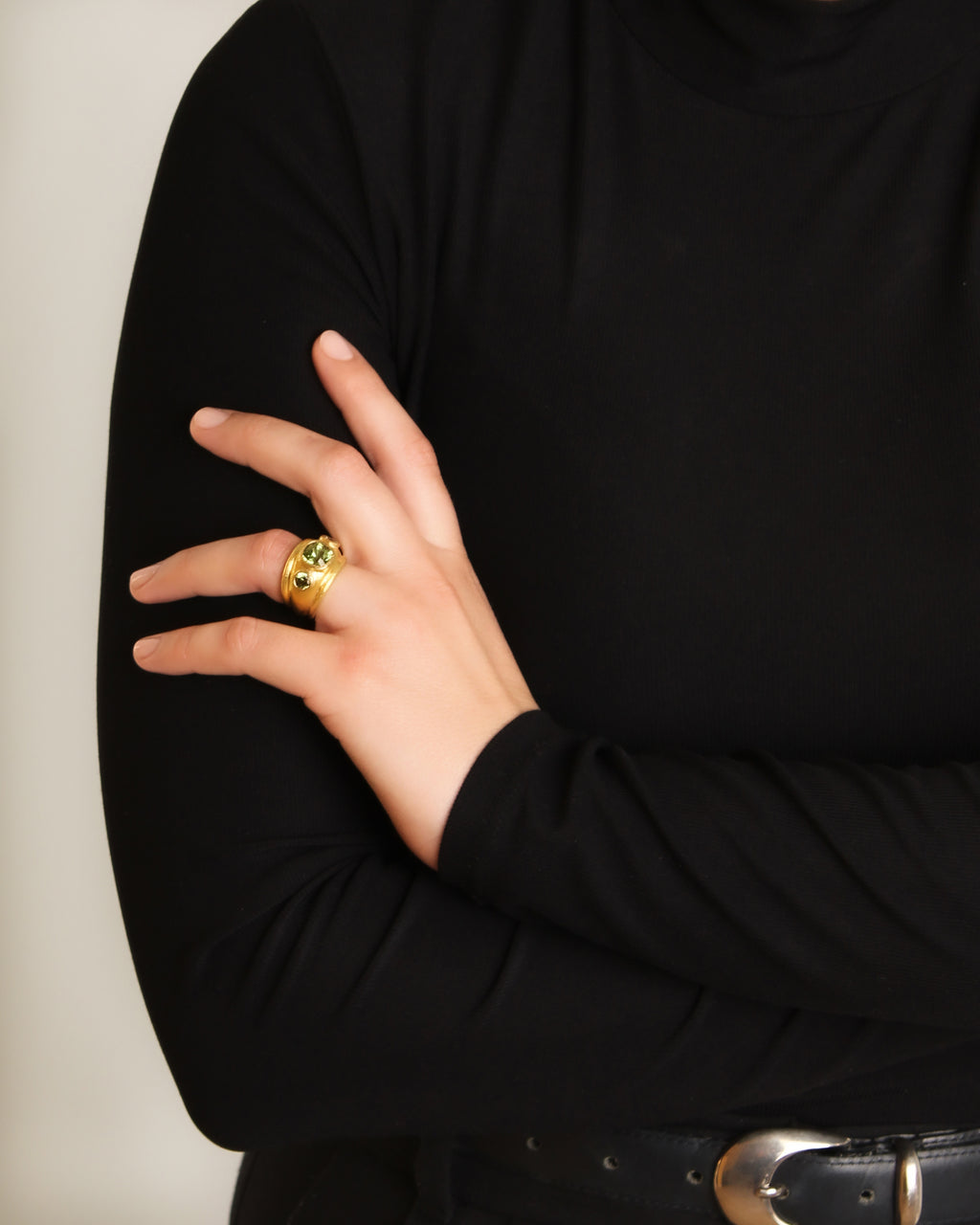 Peridot and Demantoid Garnet Puffy Cigar Band