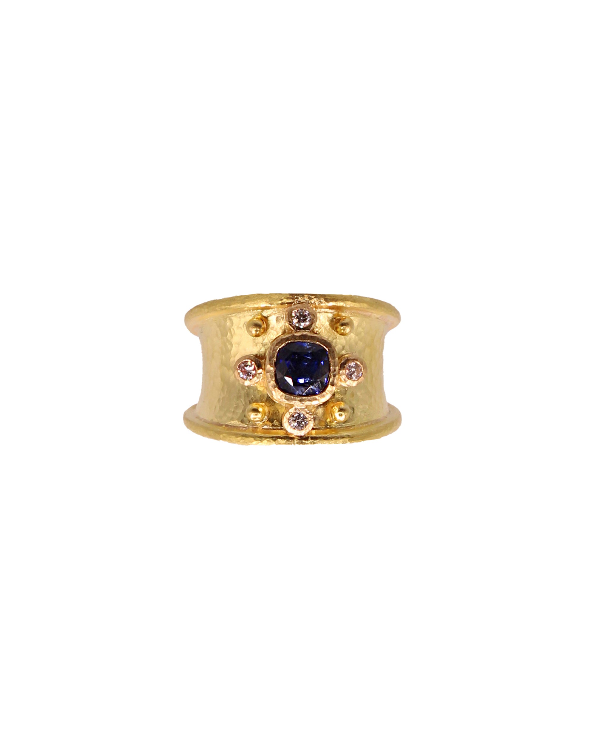 Blue Sapphire and Diamond Cigar Band