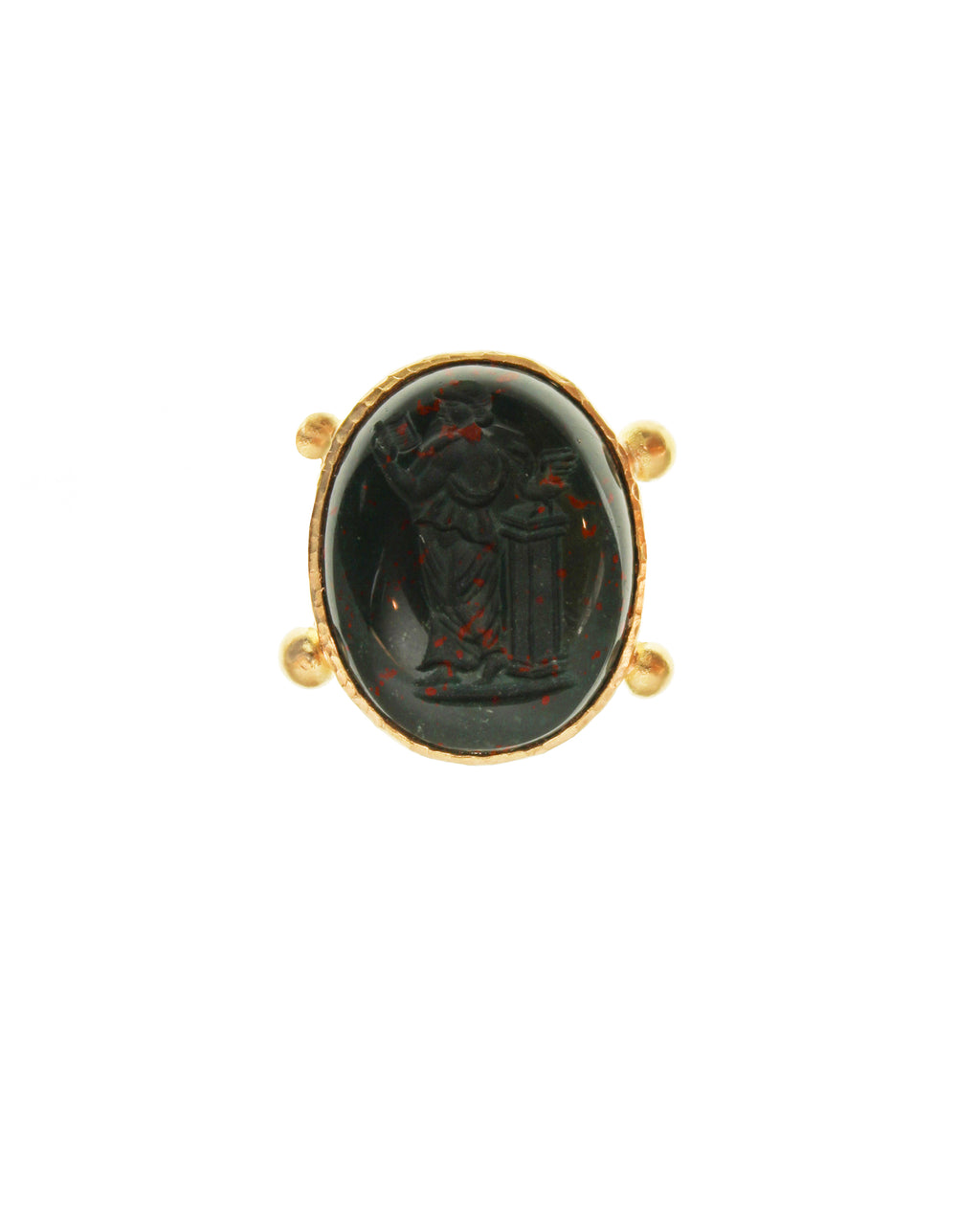 Bloodstone 'Goddess with Book' Ring