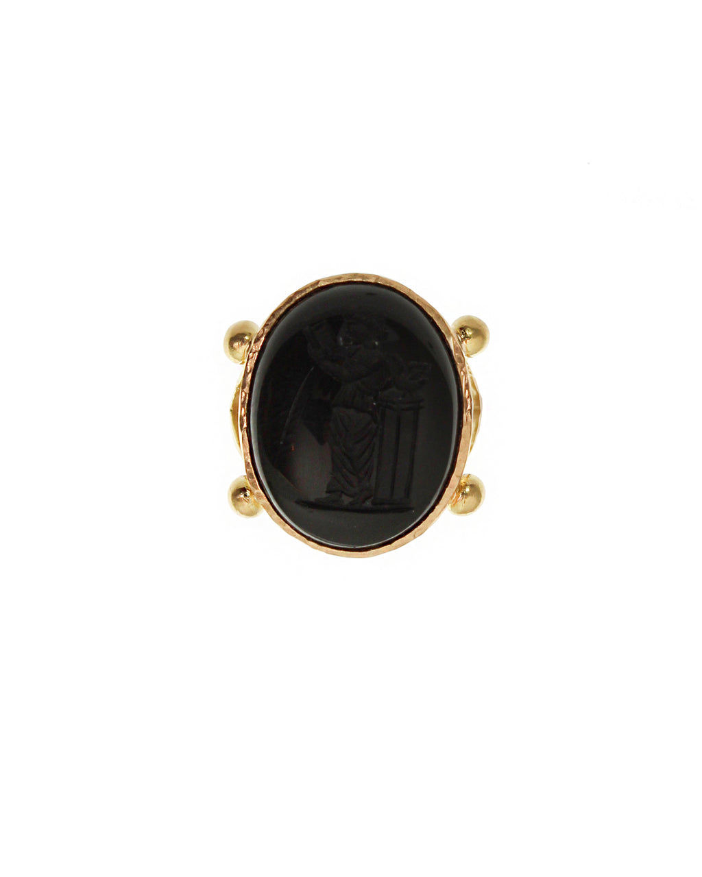 Onyx 'Goddess with Book' Ring