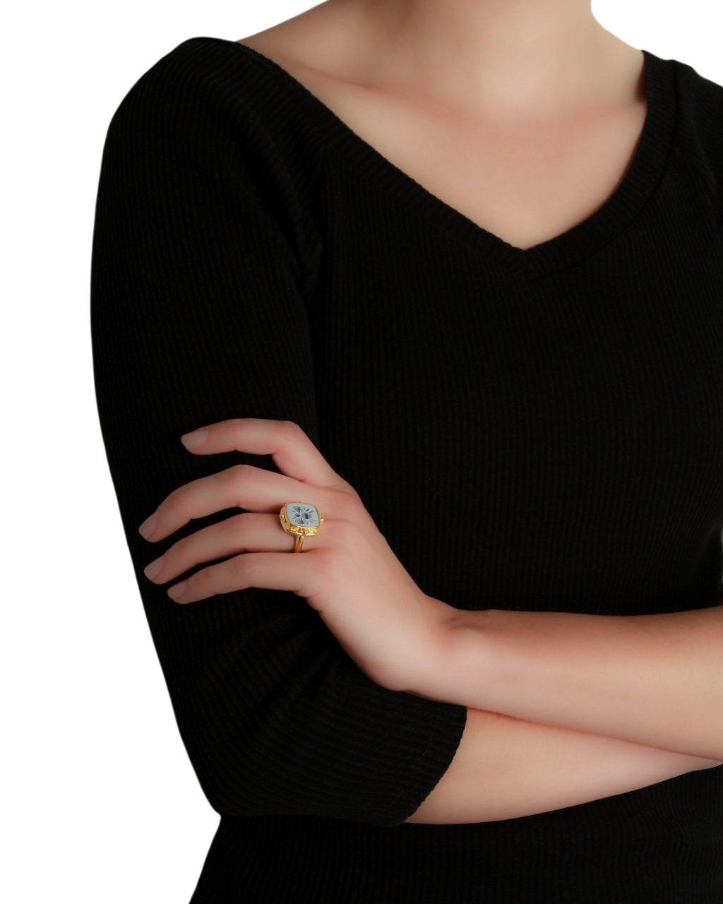 Banded Agate 'Bee' Ring