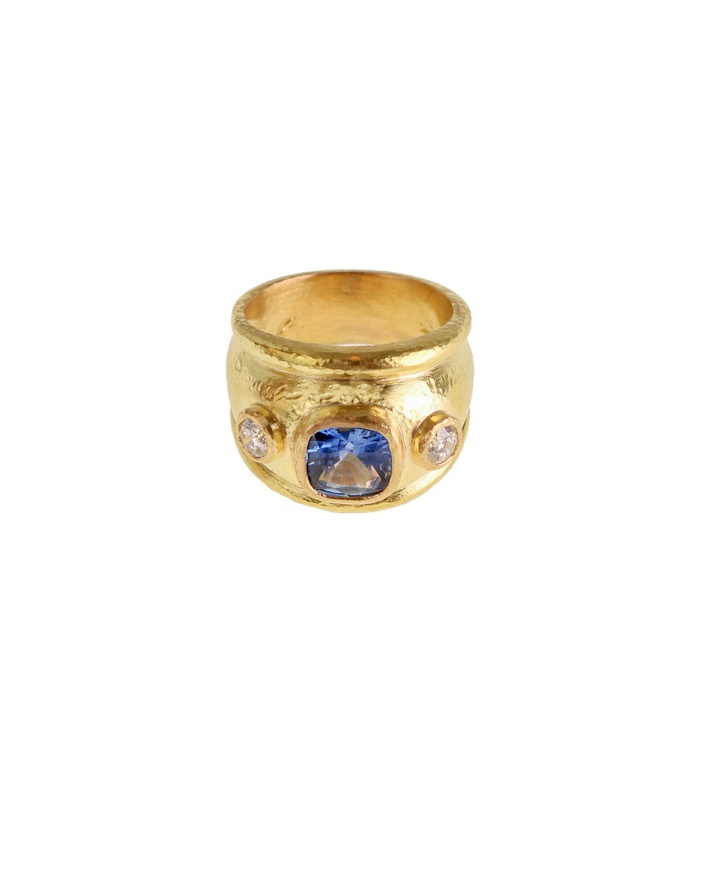 Blue Sapphire and Diamond Ring