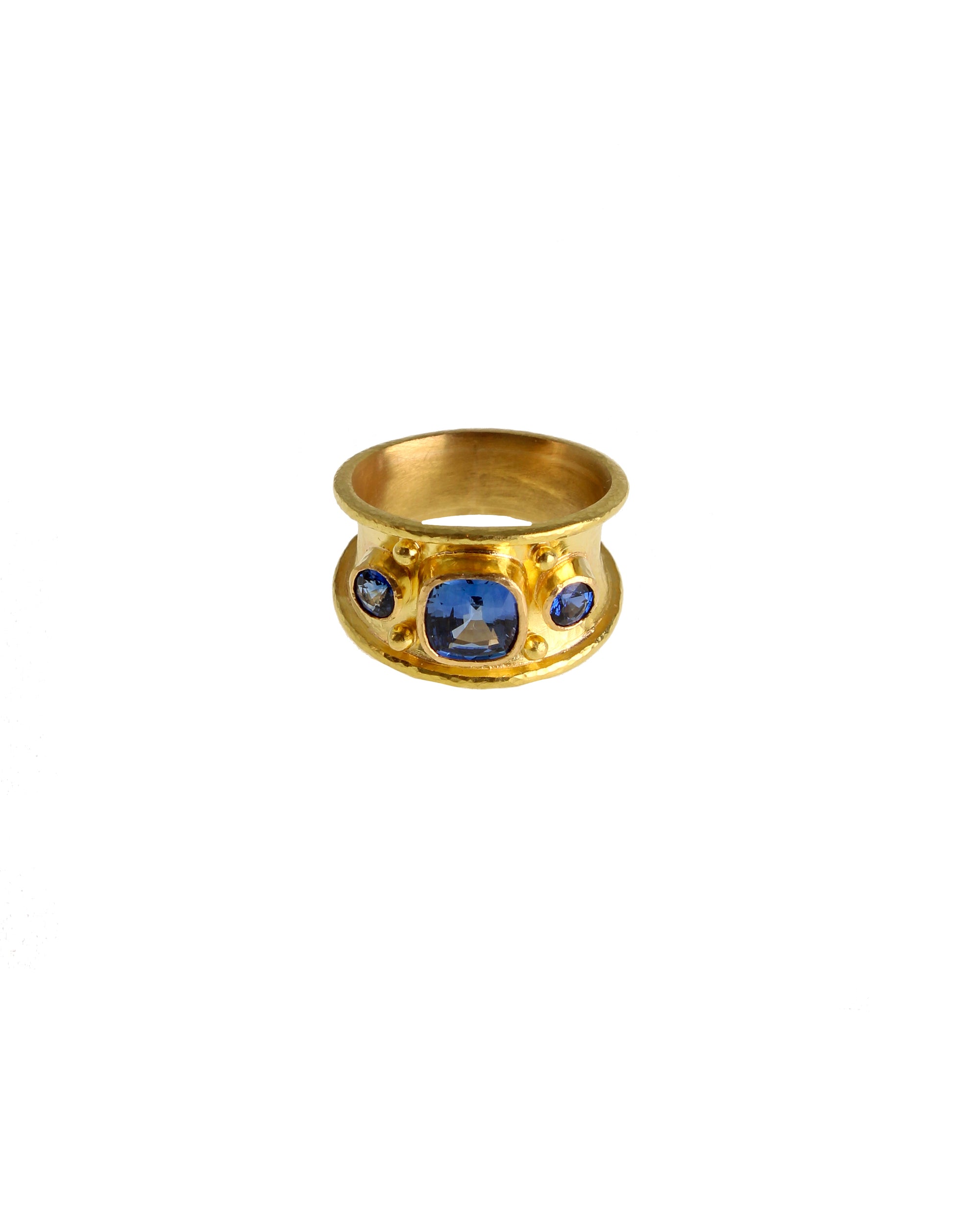 Blue Sapphire Tapered Cigar Band Ring