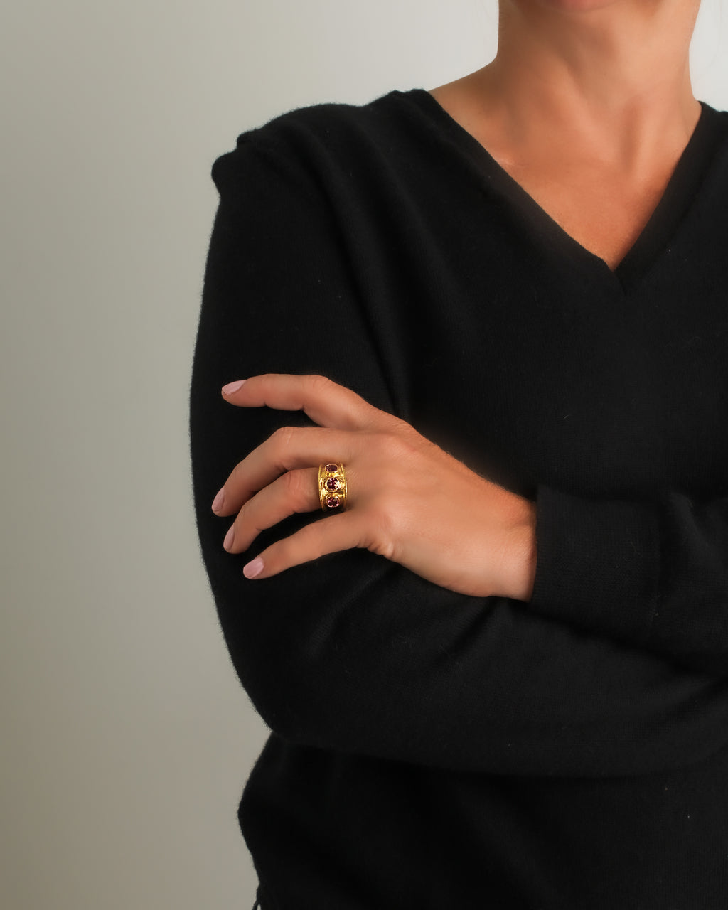 Rhodolite Tapered Cigar Band Ring