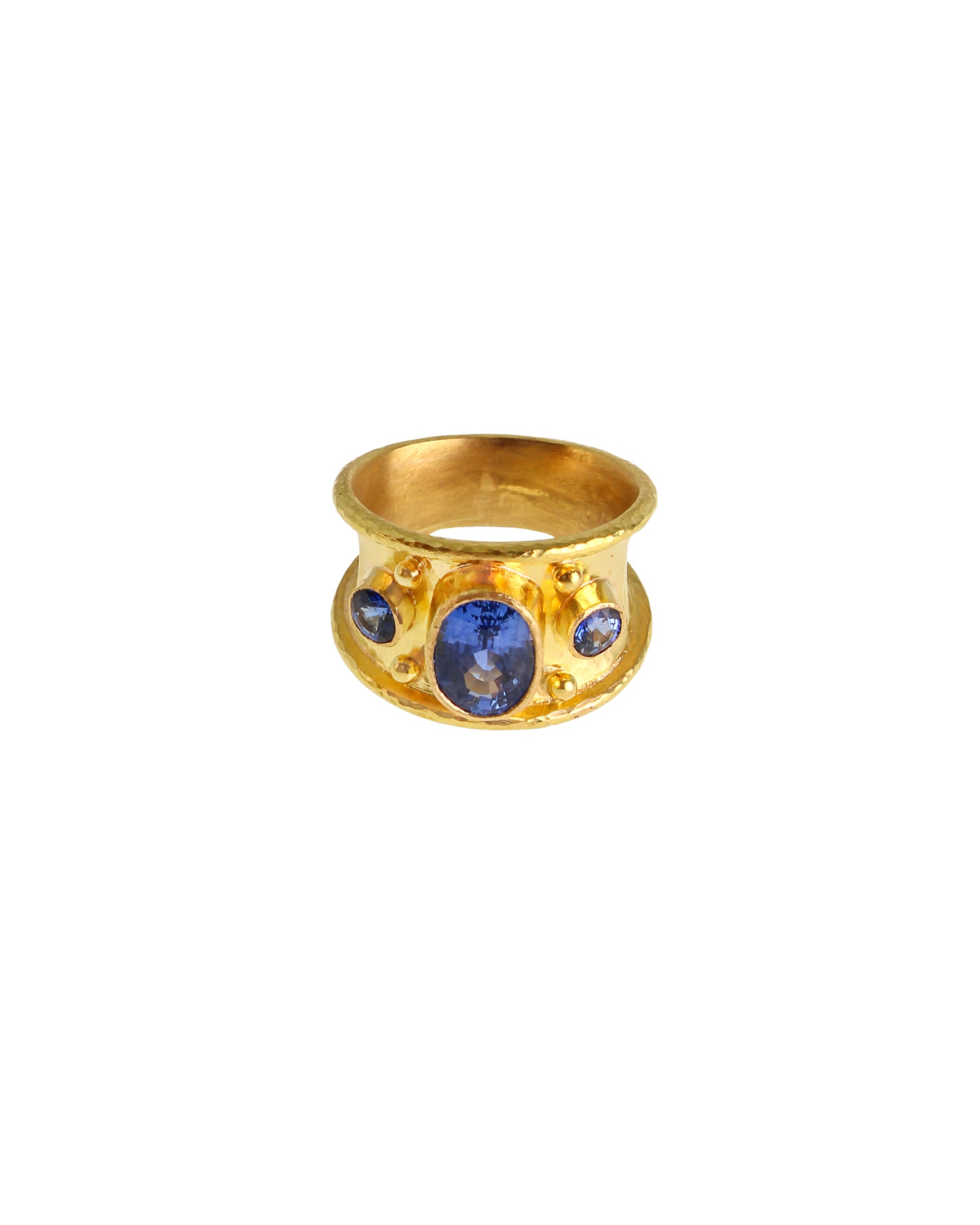 Blue Sapphire Tapered Cigar Band Ring