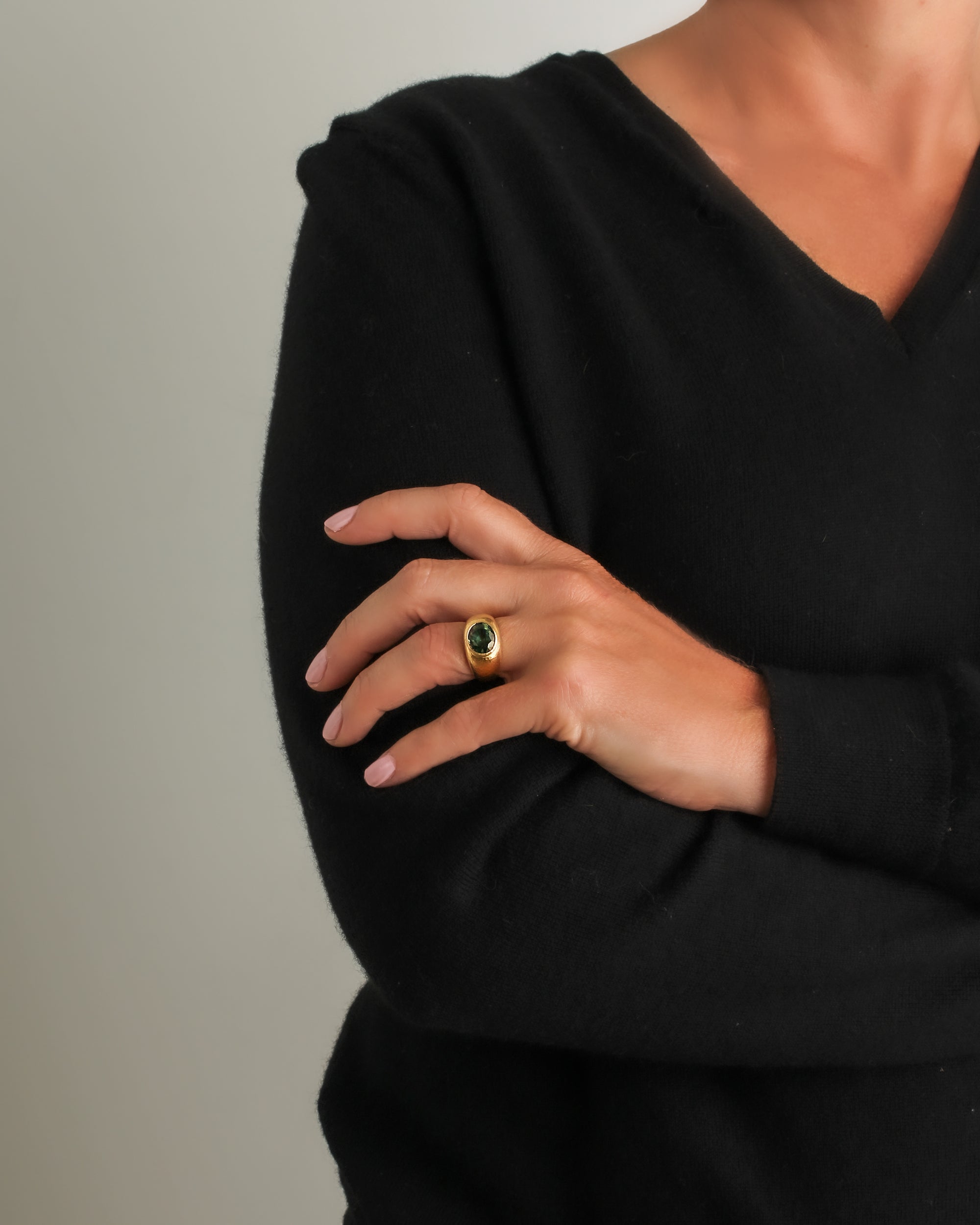 Green Tourmaline Bombe Ring