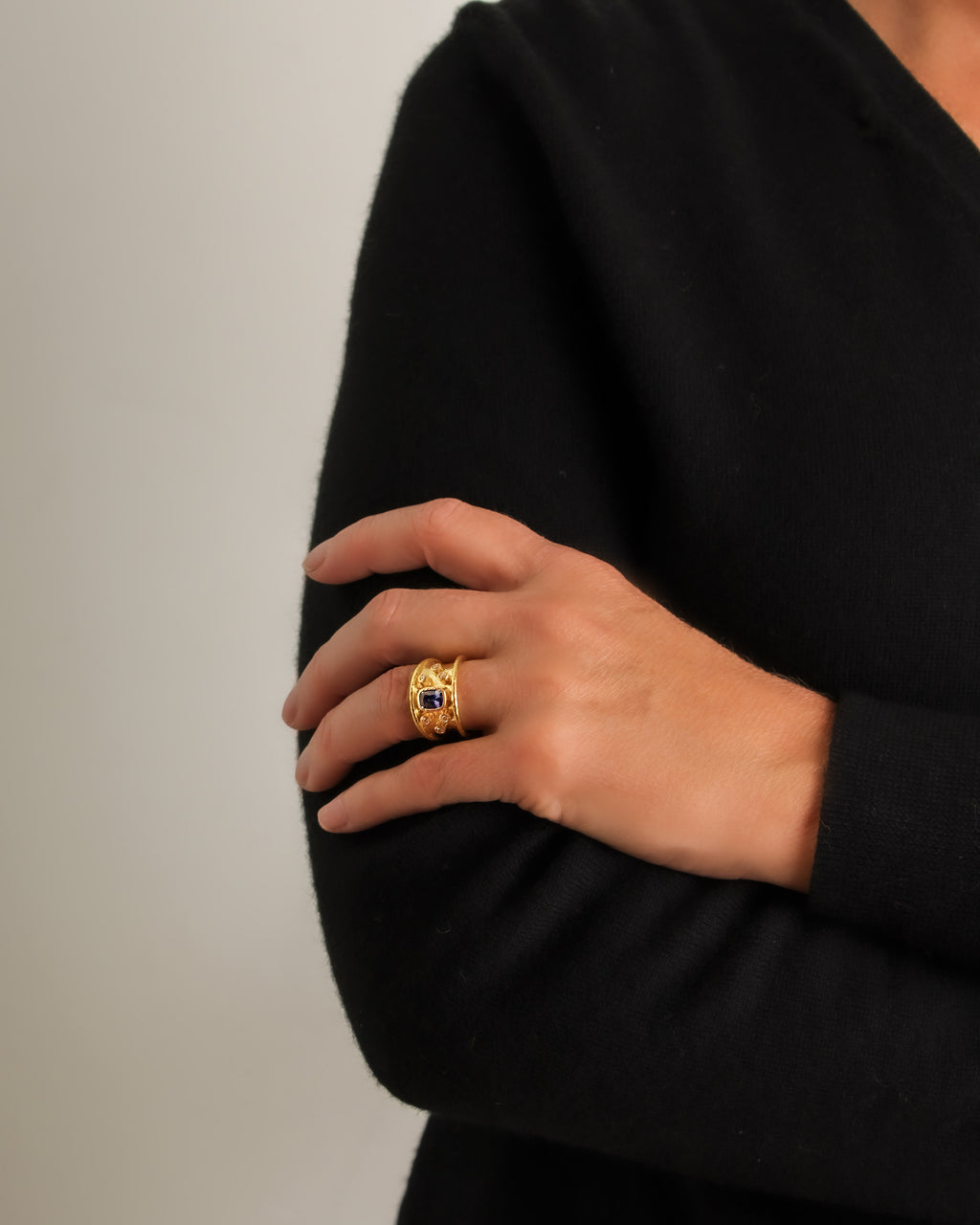 Blue Sapphire and Diamond Ring