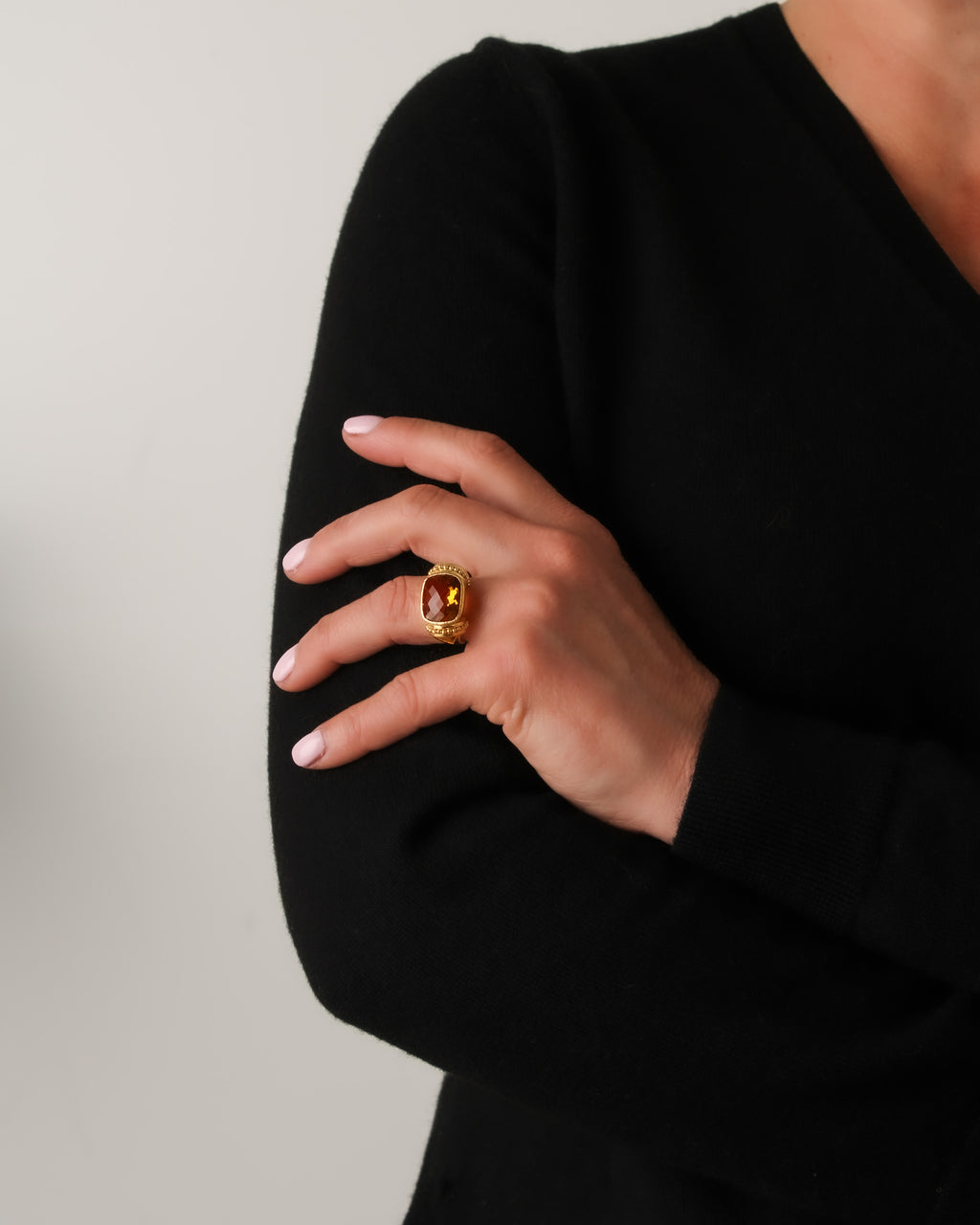 Citrine Split Shank Ring