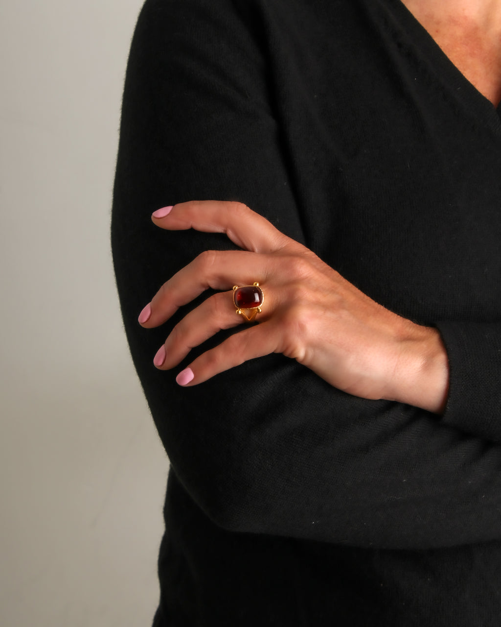 Hessonite Garnet Ring