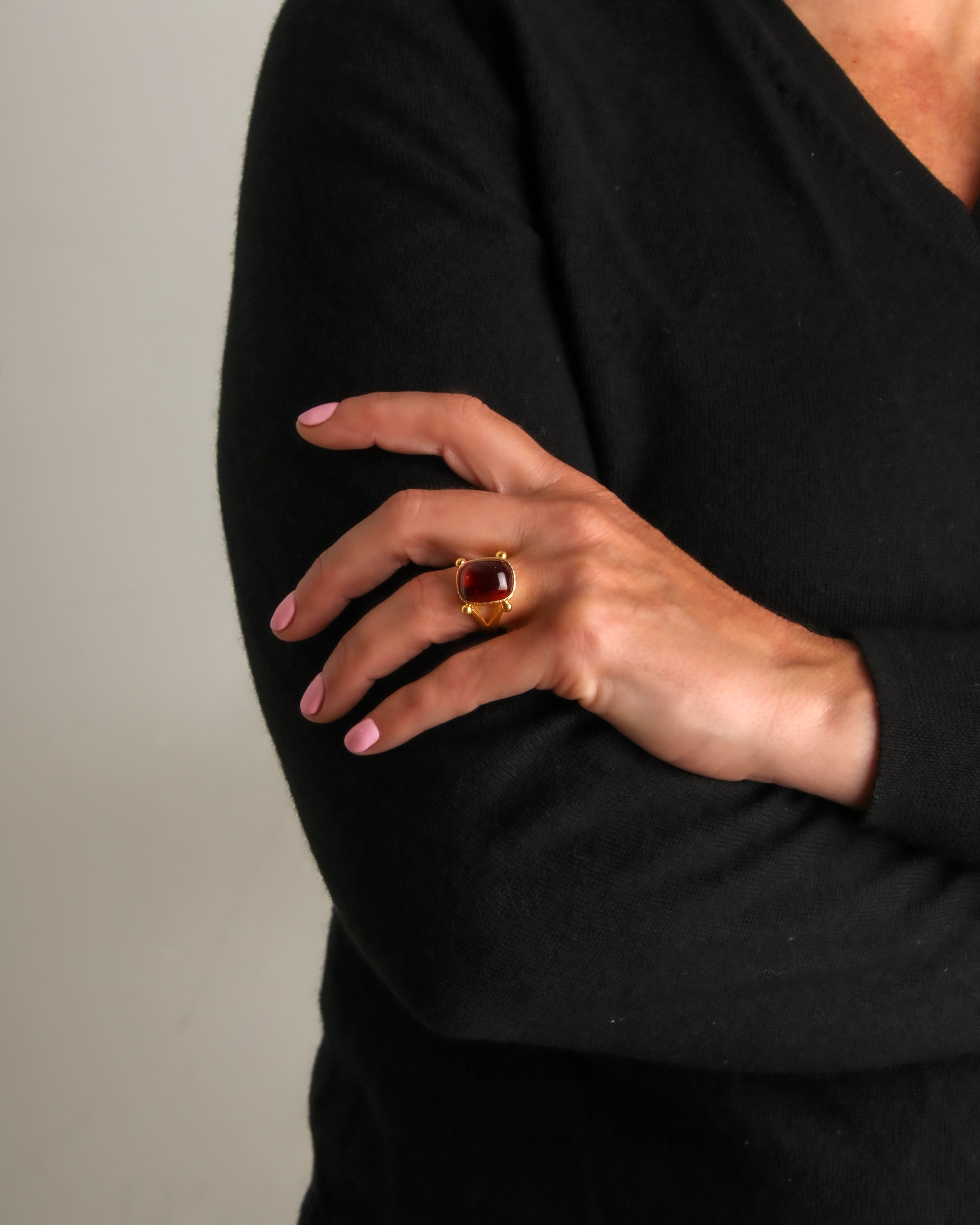 Hessonite Garnet Ring