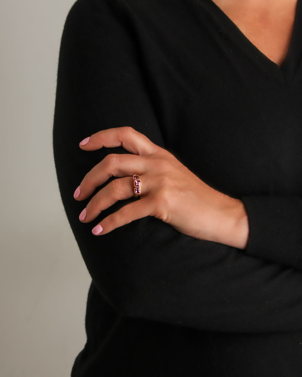 Faceted Rhodolite Ring