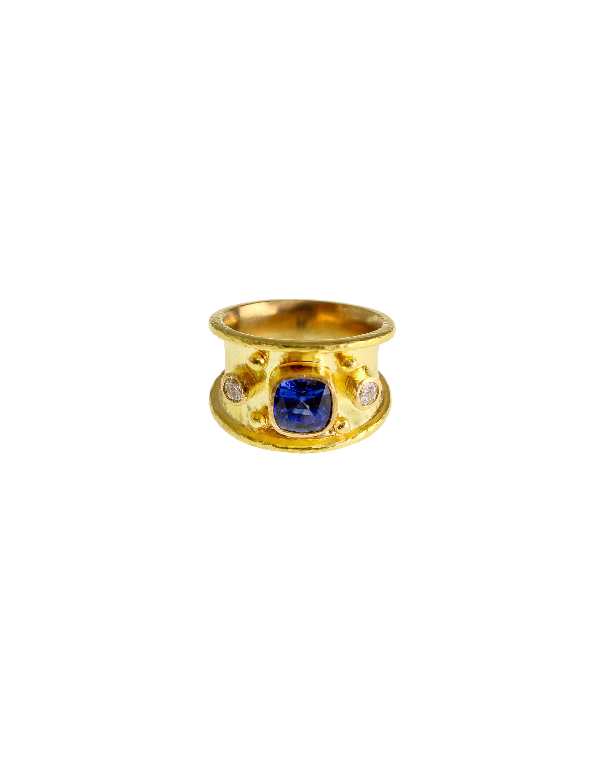 Blue Sapphire and Diamond Tapered Cigar Band
