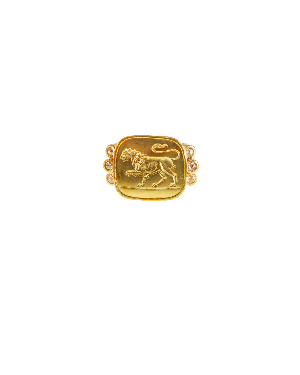 Gold 'Lion' and Diamond Ring