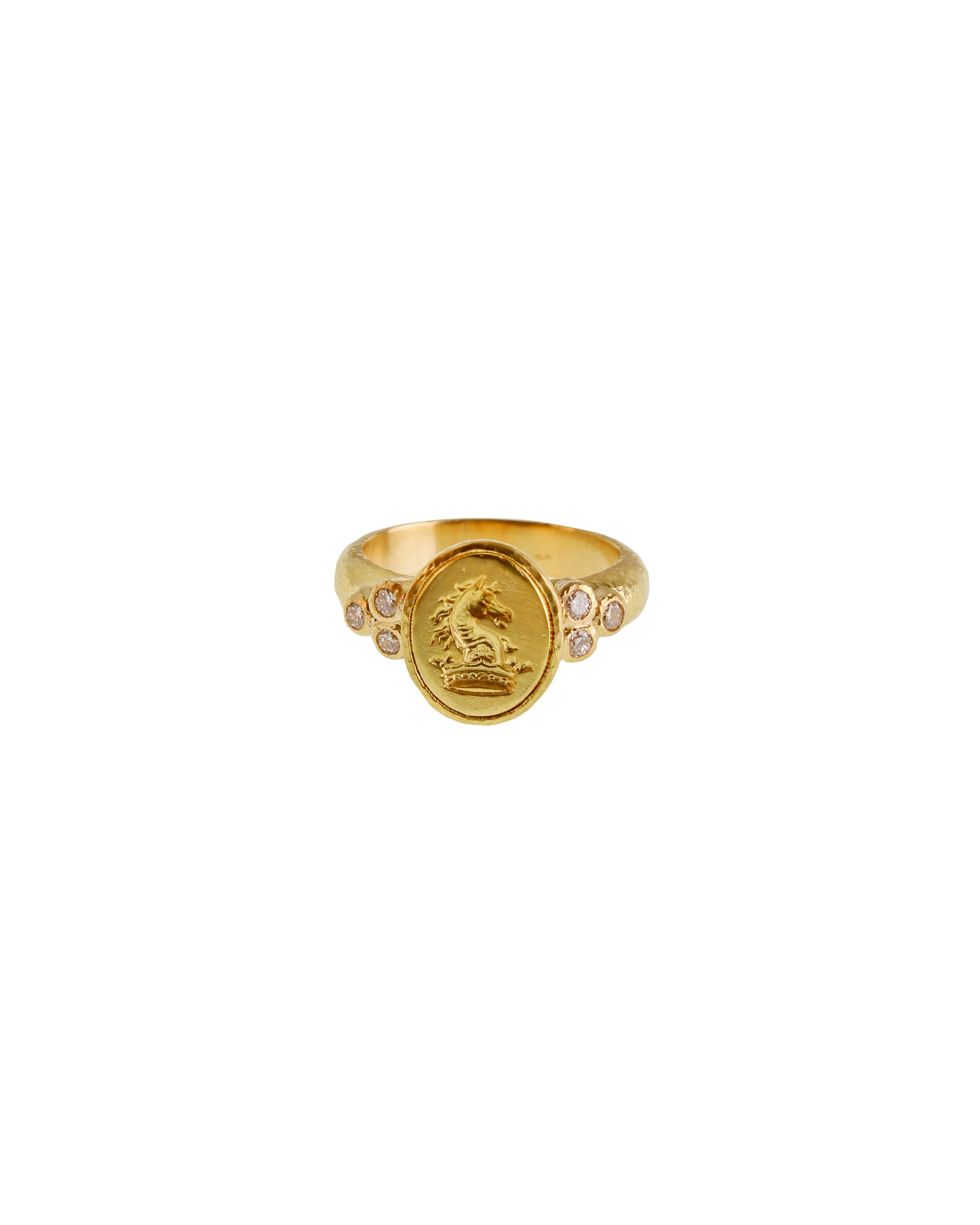 Gold and Diamond 'Horse and Crown' Ring