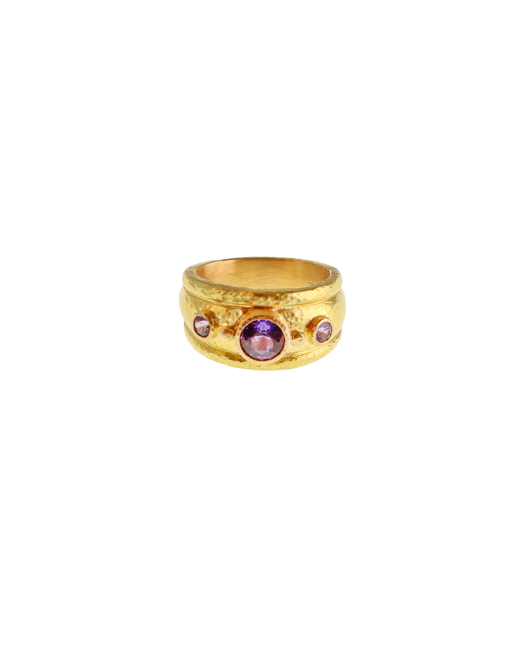 Purple Sapphire Ring in Bombe