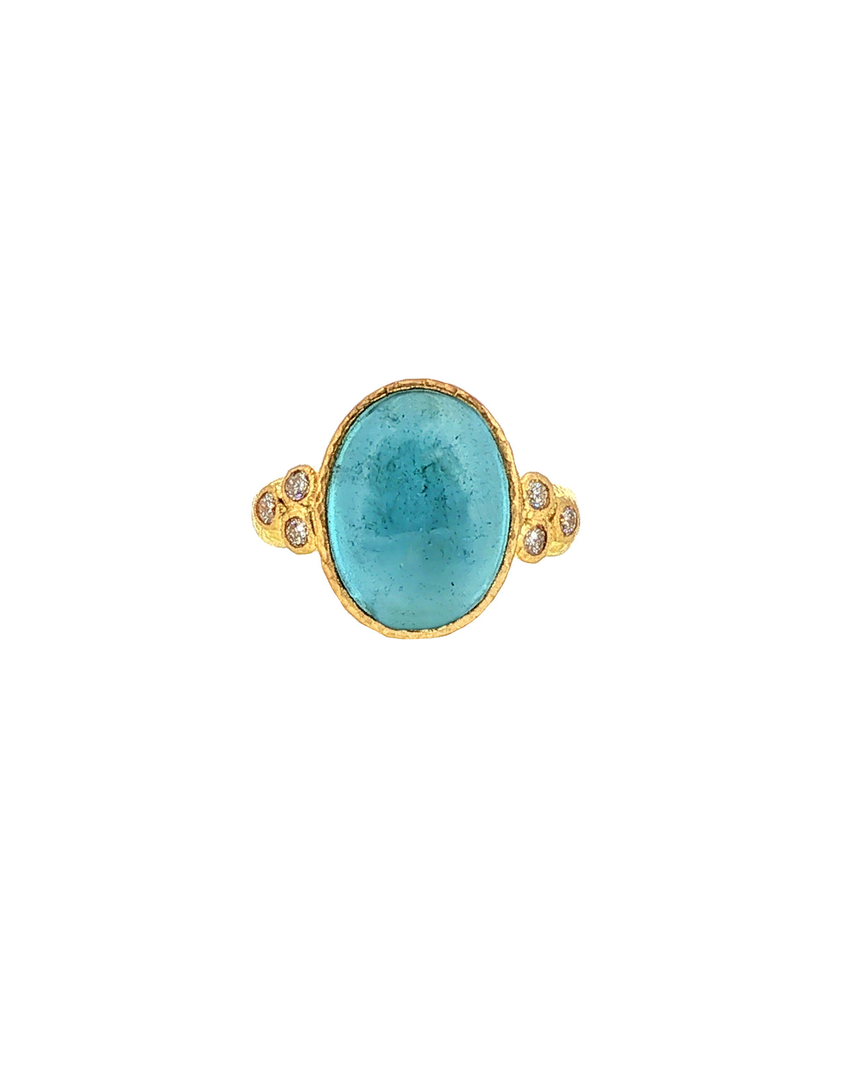 Vertical Oval Aquamarine Ring