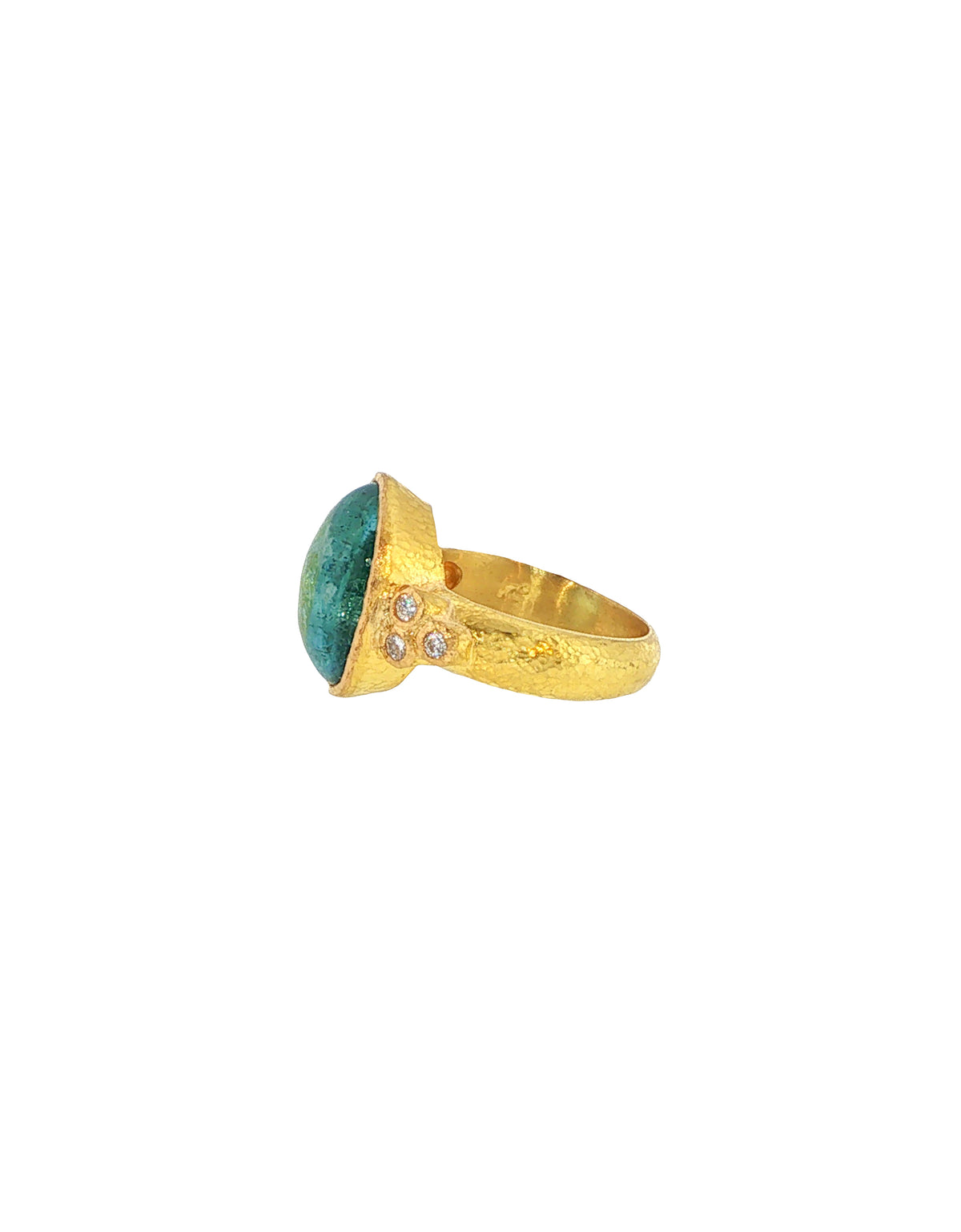 Vertical Oval Aquamarine Ring