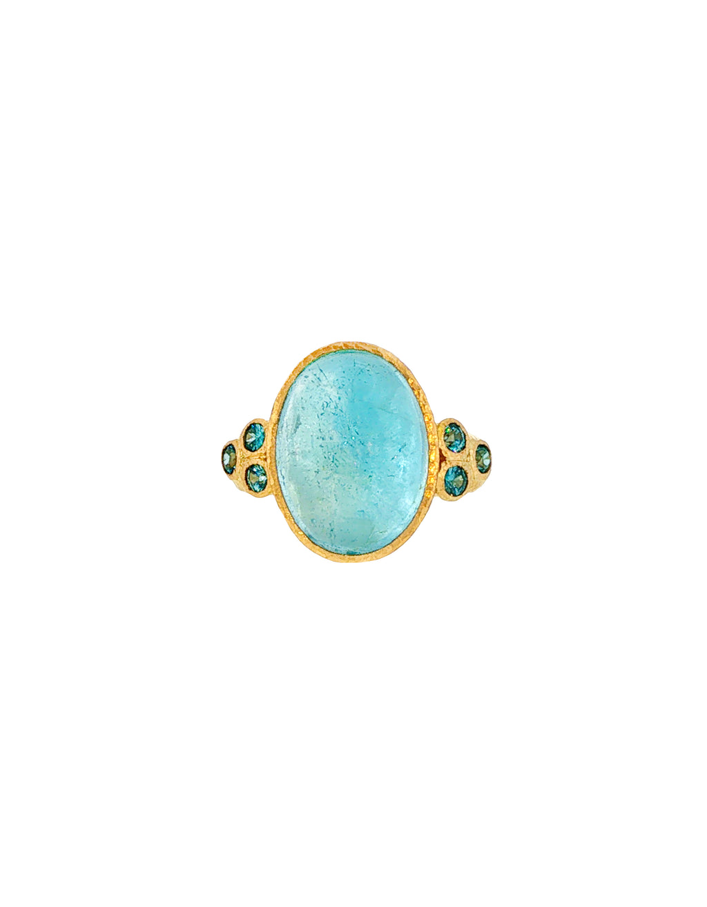 Vertical Oval Aquamarine Ring