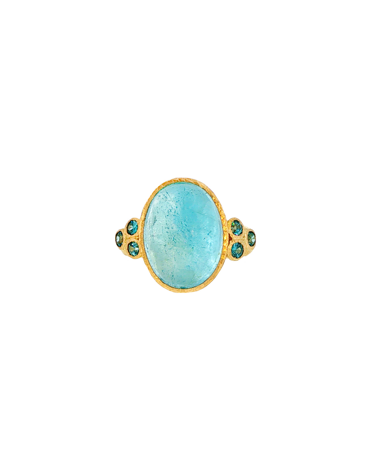 Vertical Oval Aquamarine Ring