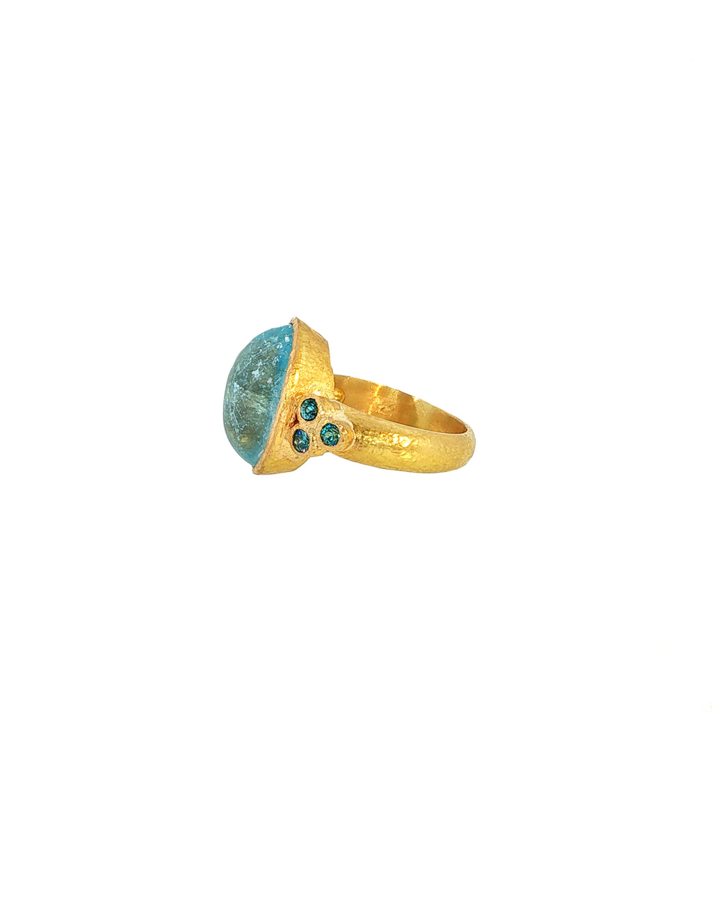 Vertical Oval Aquamarine Ring