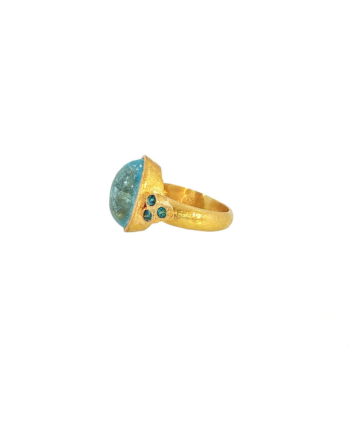 Vertical Oval Aquamarine Ring