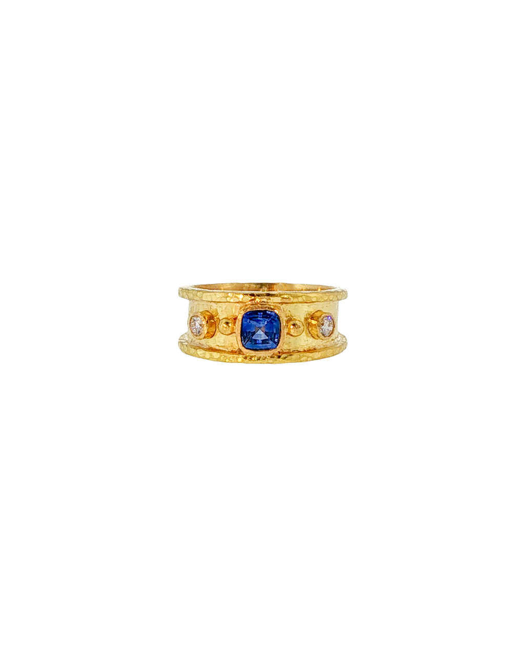 Blue Sapphire and Diamond Ring
