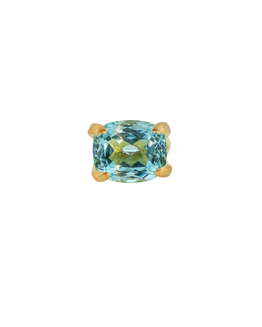 Buff-Top Faceted Aquamarine Ring