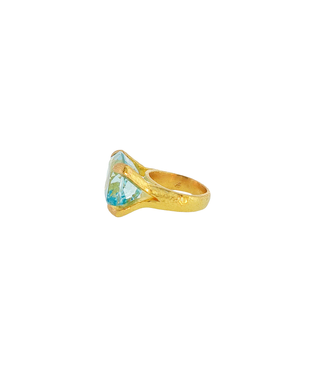 Buff-Top Faceted Aquamarine Ring