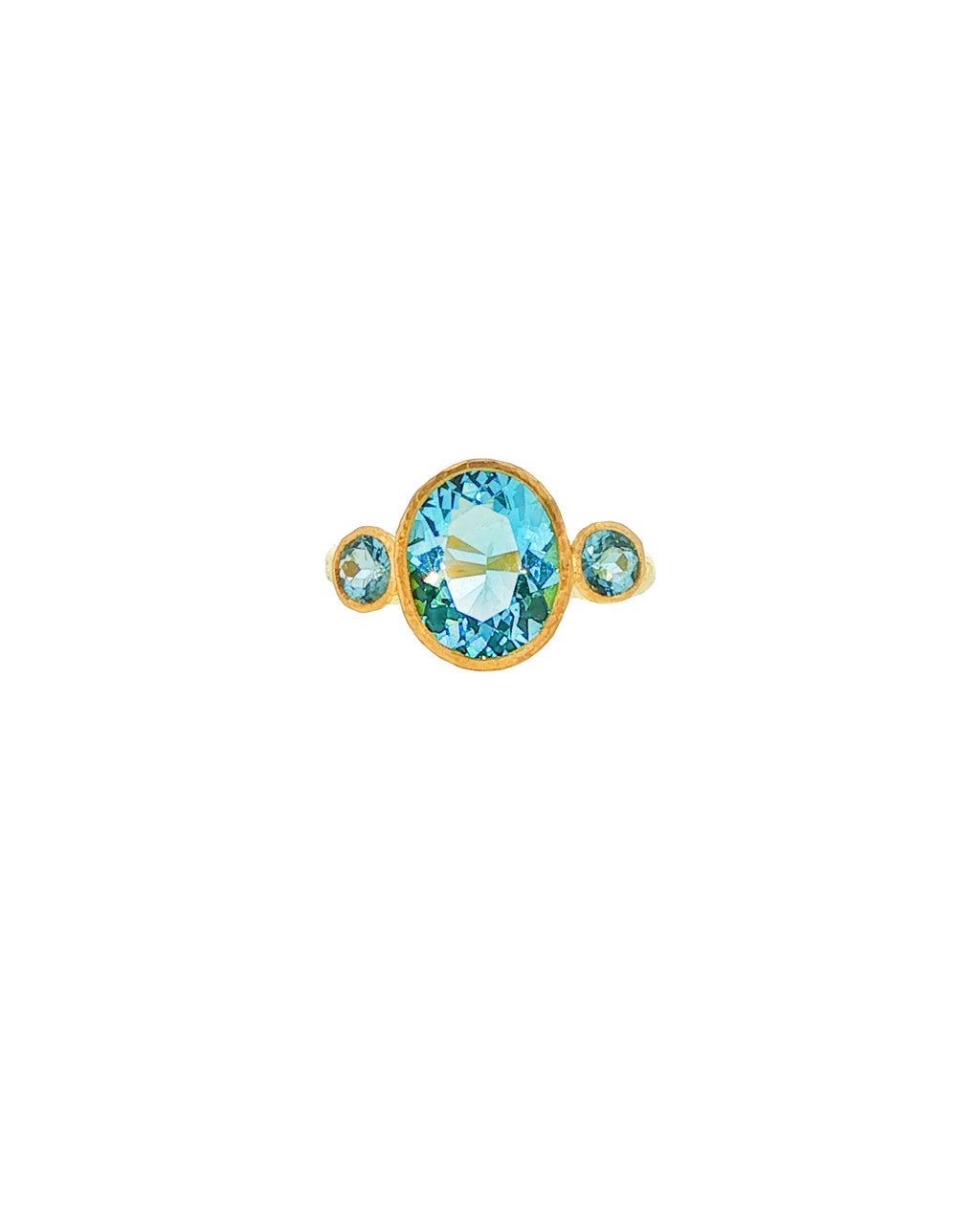 Faceted Aquamarine Ring