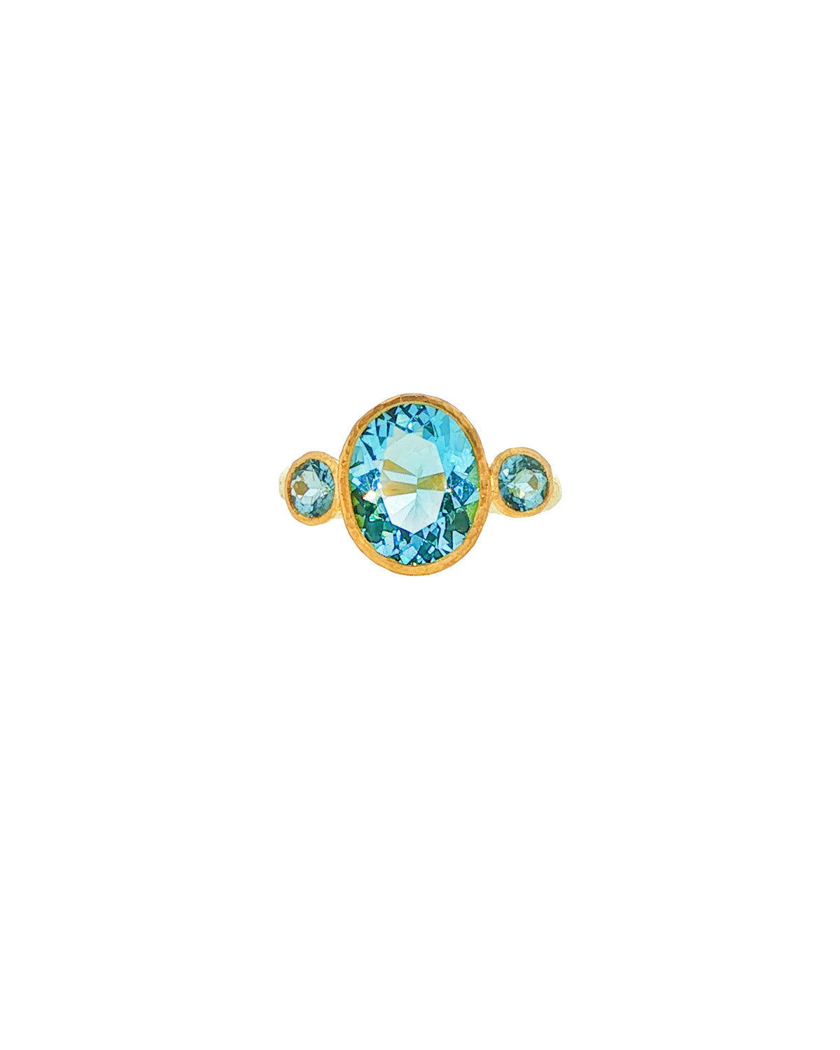 Faceted Aquamarine Ring