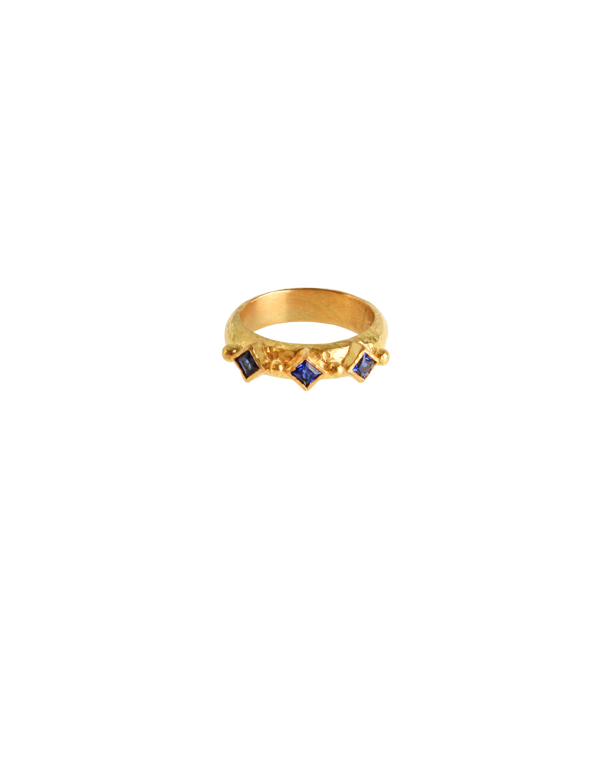 Blue Sapphire Harlequin Stack Ring