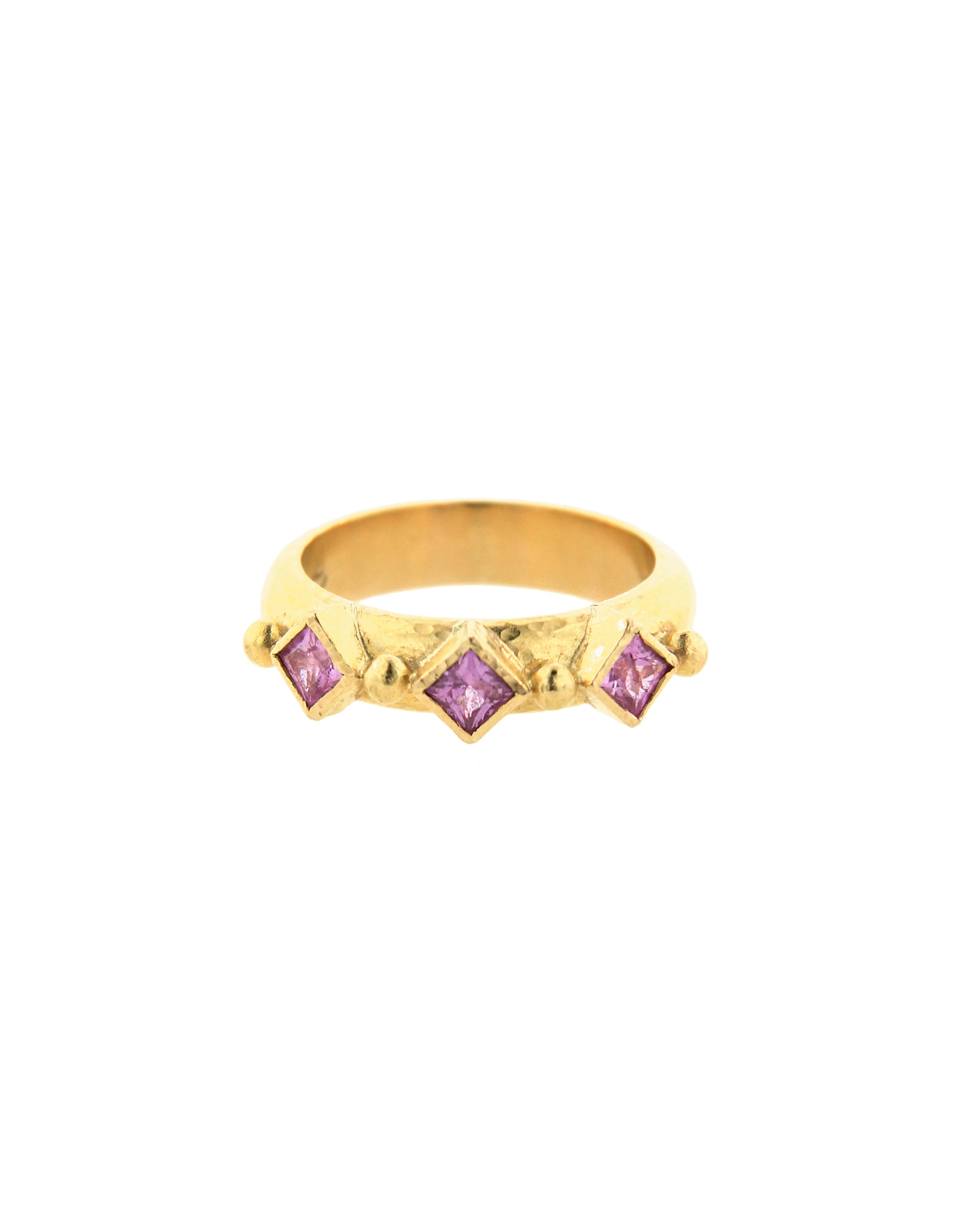 Pink Sapphire Harlequin Stack Ring