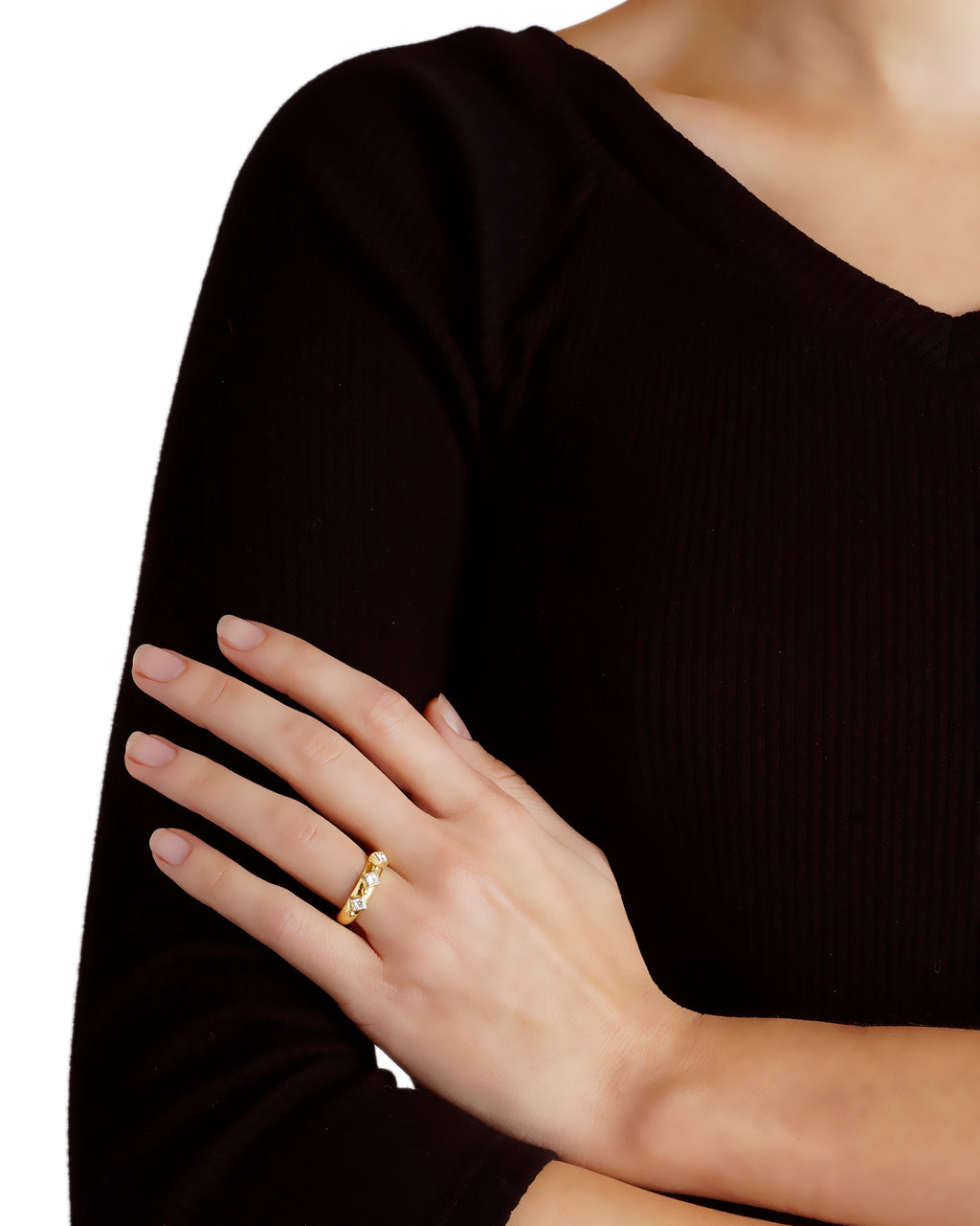 Harlequin Diamond Stack Ring