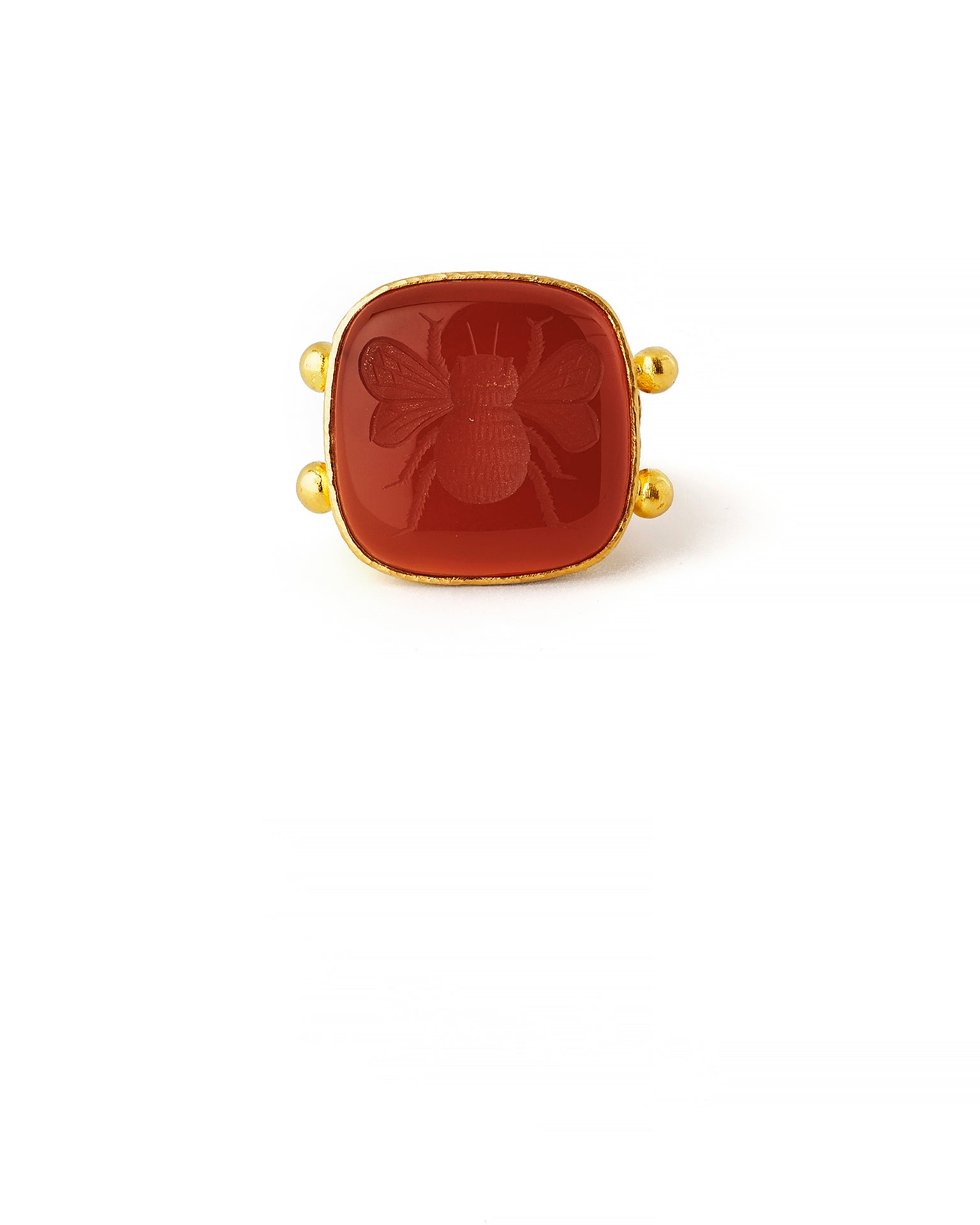 Carnelian 20x20 'Bee' Ring – Elizabeth Locke Jewels