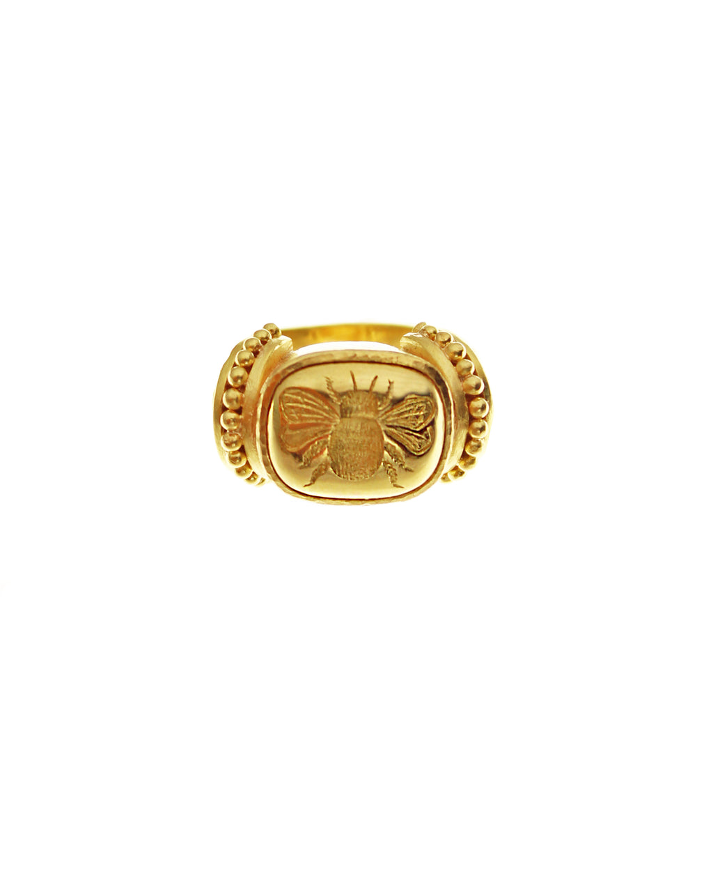 Gold 'Fat Bee' Ring with Granulated Bars