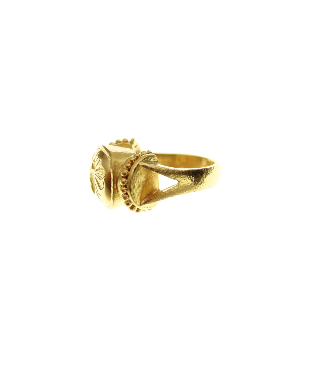 Gold 'Fat Bee' Ring with Granulated Bars