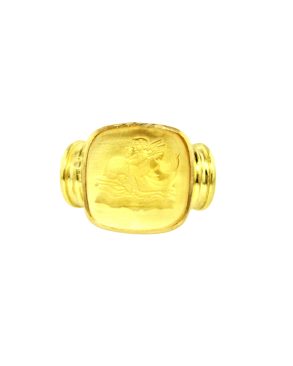 Citrine 'Cupid on Dolphin' Ring
