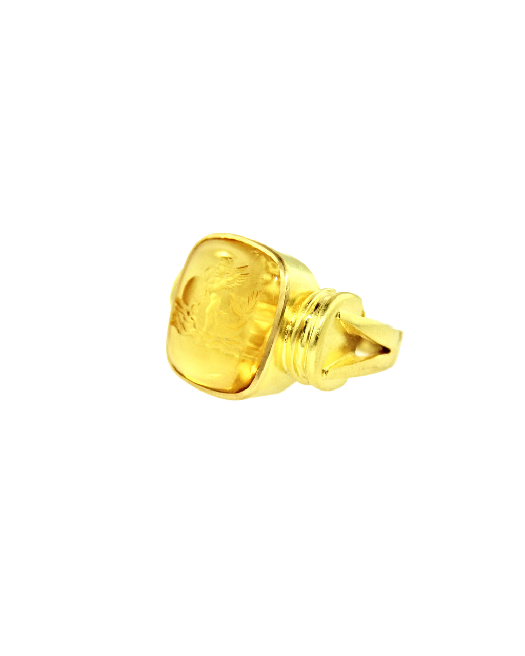 Citrine 'Cupid on Dolphin' Ring