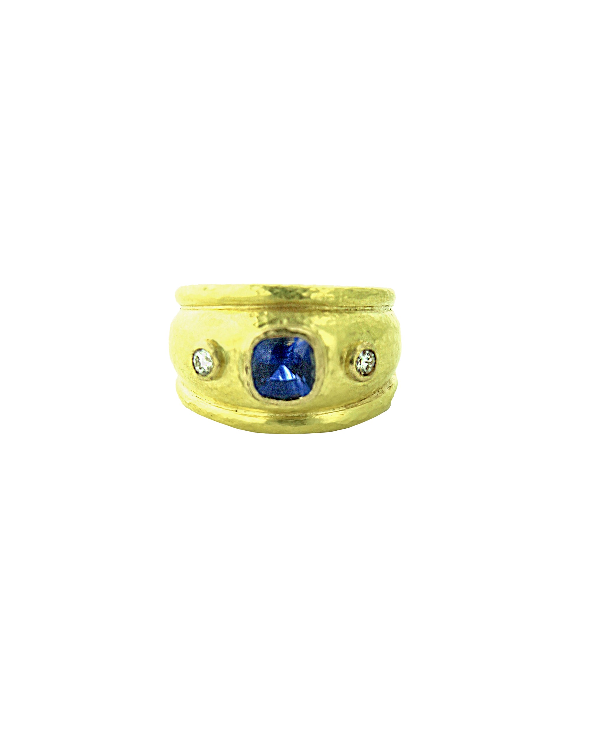 Blue Sapphire and Diamond Ring