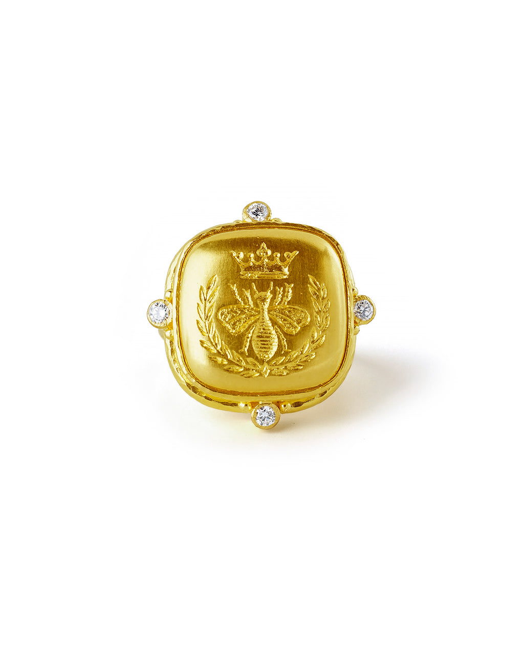 Gold 'Queen Bee' Ring with Diamonds