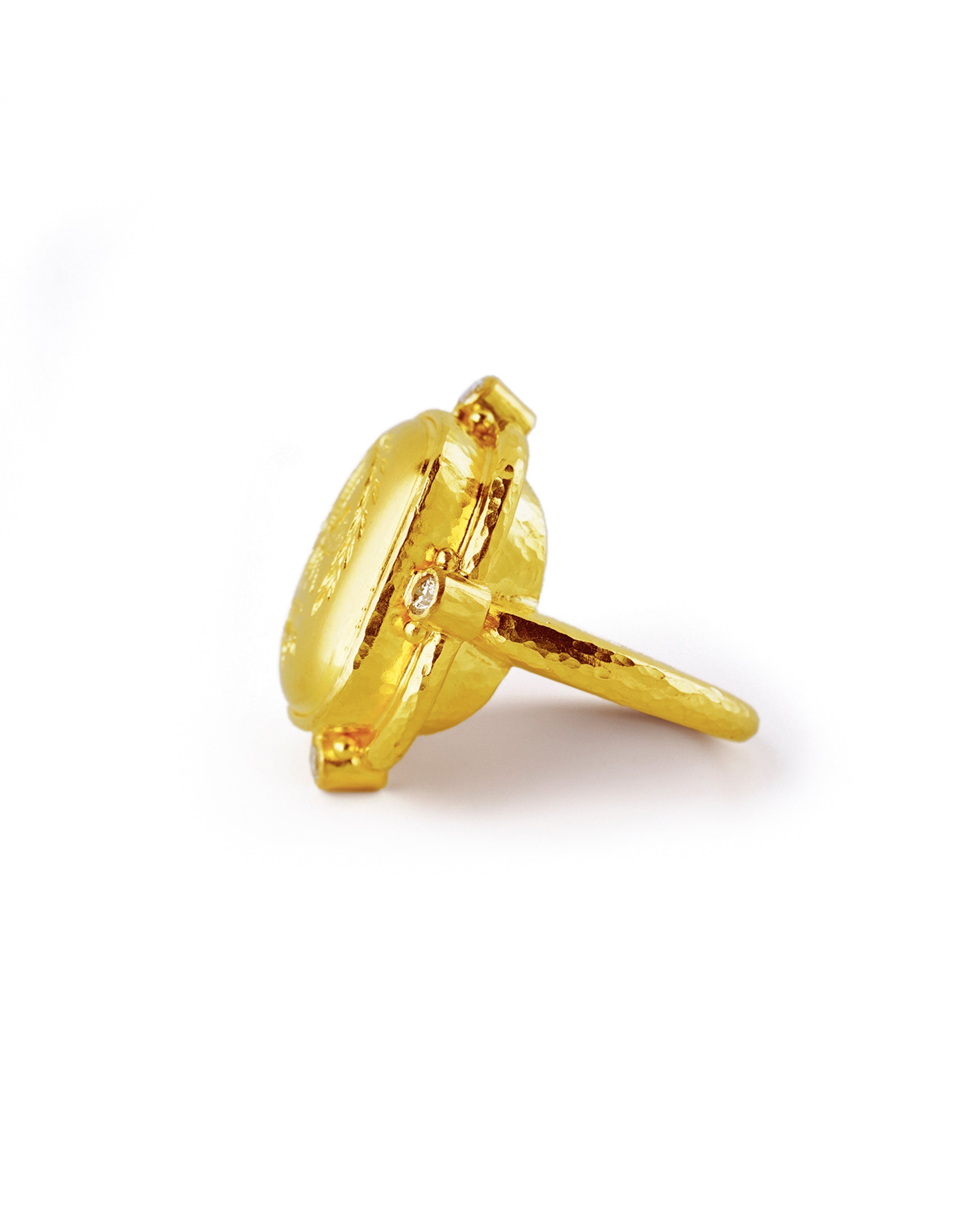 Gold 'Queen Bee' Ring with Diamonds – Elizabeth Locke Jewels