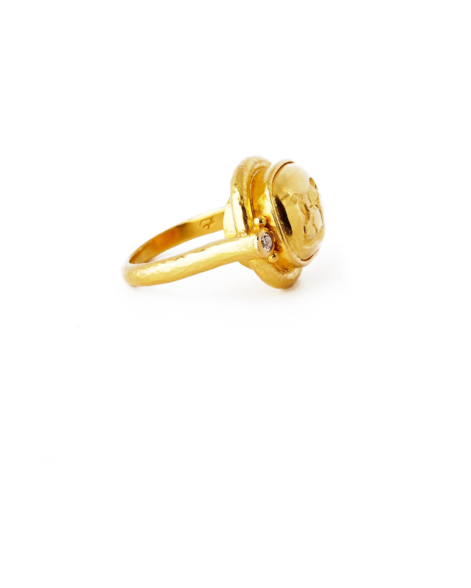Gold 'Grazing Horse' Ring with Diamonds