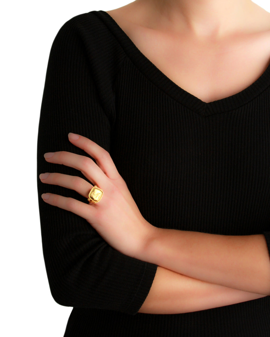 Gold 'Dove with Branch' Ring
